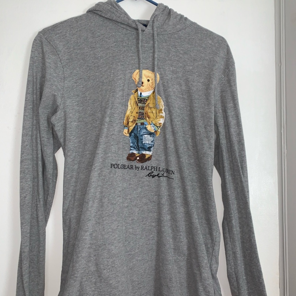 grey polo long sleeve with hood
